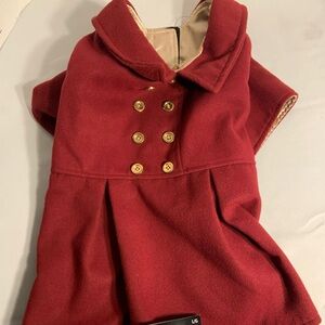Dog Red Double-Breasted Hooded Coat